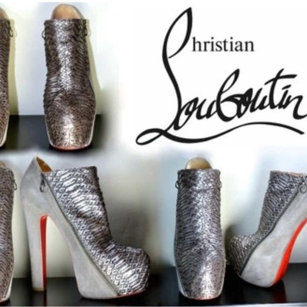 Christian Louboutin Metallic Silver Heels